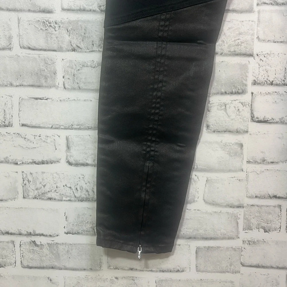MILK Denim Black Coated Skinny Jeans Zipper Back Ankle  NWT 30 - Picture 3 of 8